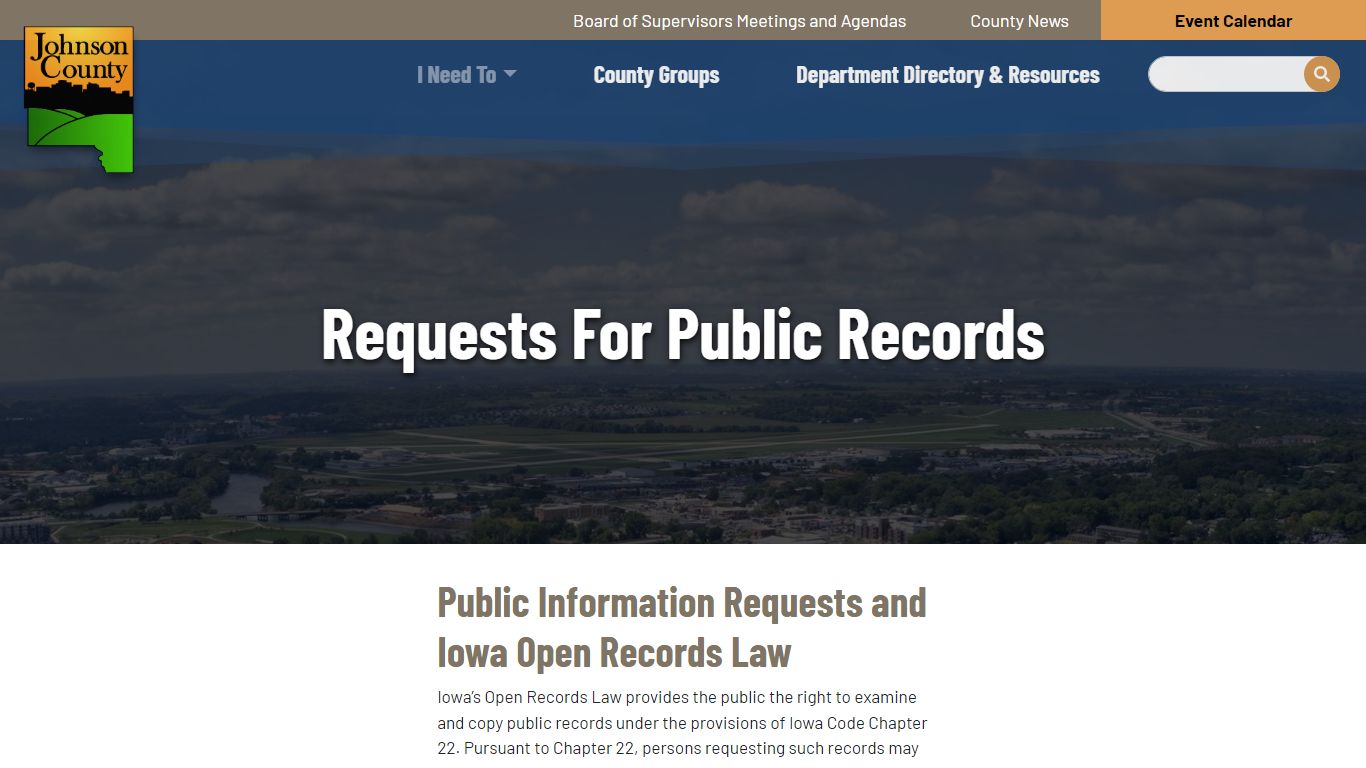 Johnson County Iowa requests for public records