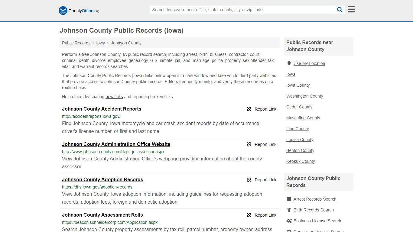 Johnson County Public Records (Iowa) - County Office