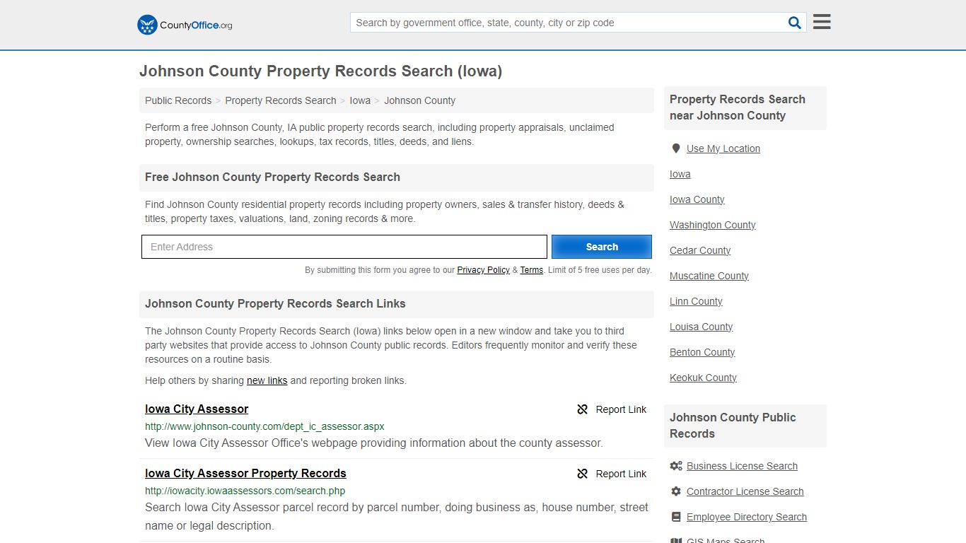 Johnson County Property Records Search (Iowa) - County Office