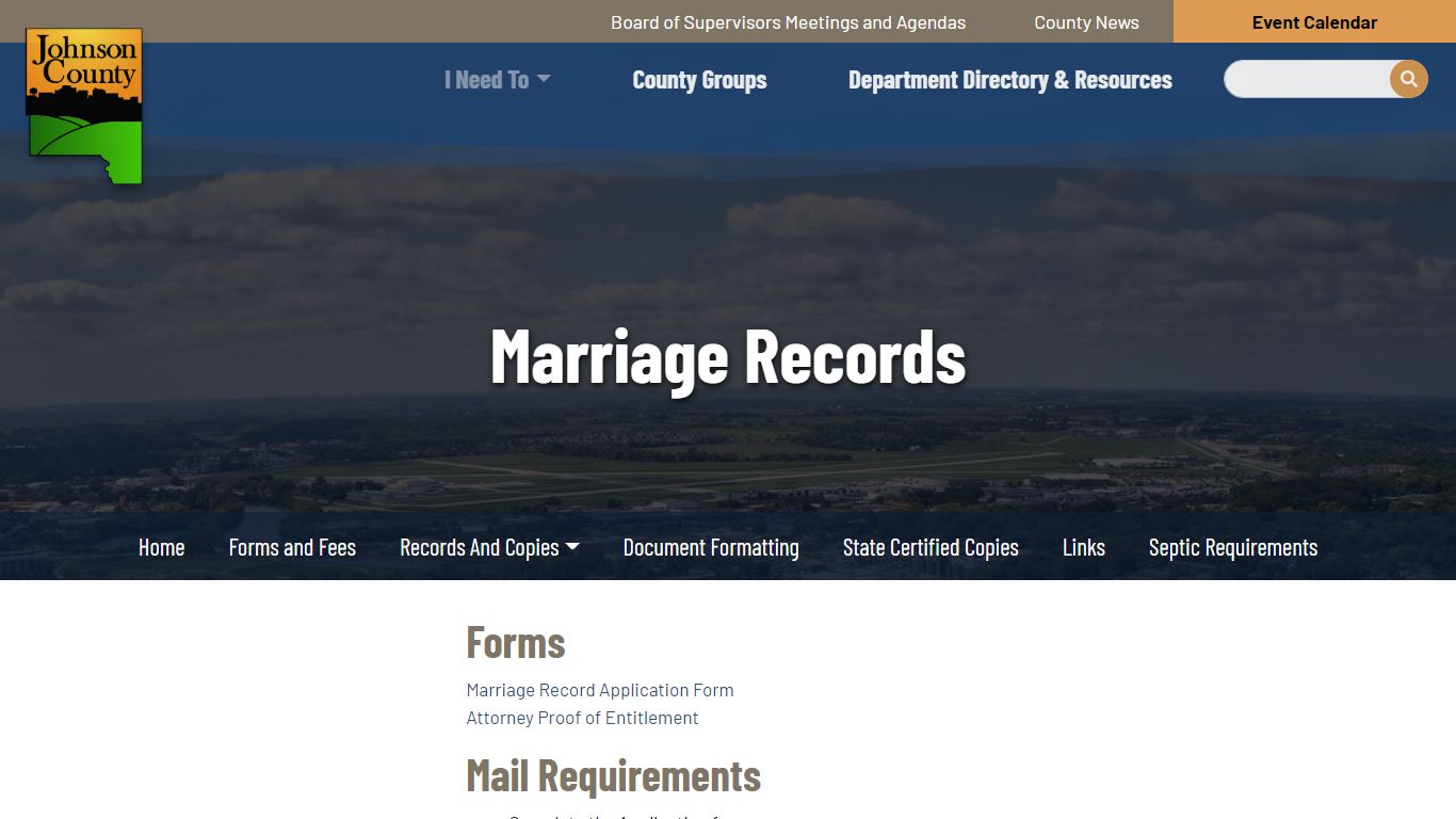 Marriage Records - Recorder's Office - Johnson County